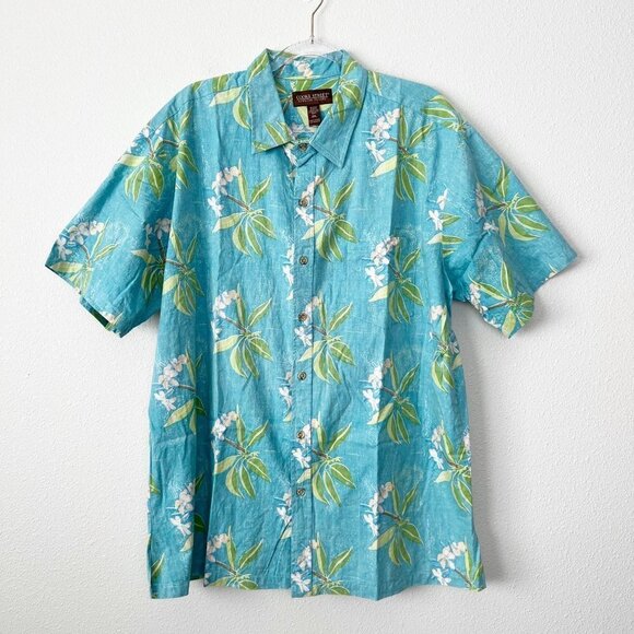Cooke Street Mens 2XL Plumeria Short Sleeve Hawaiian Aloha Button Front Shirt - Picture 1 of 5